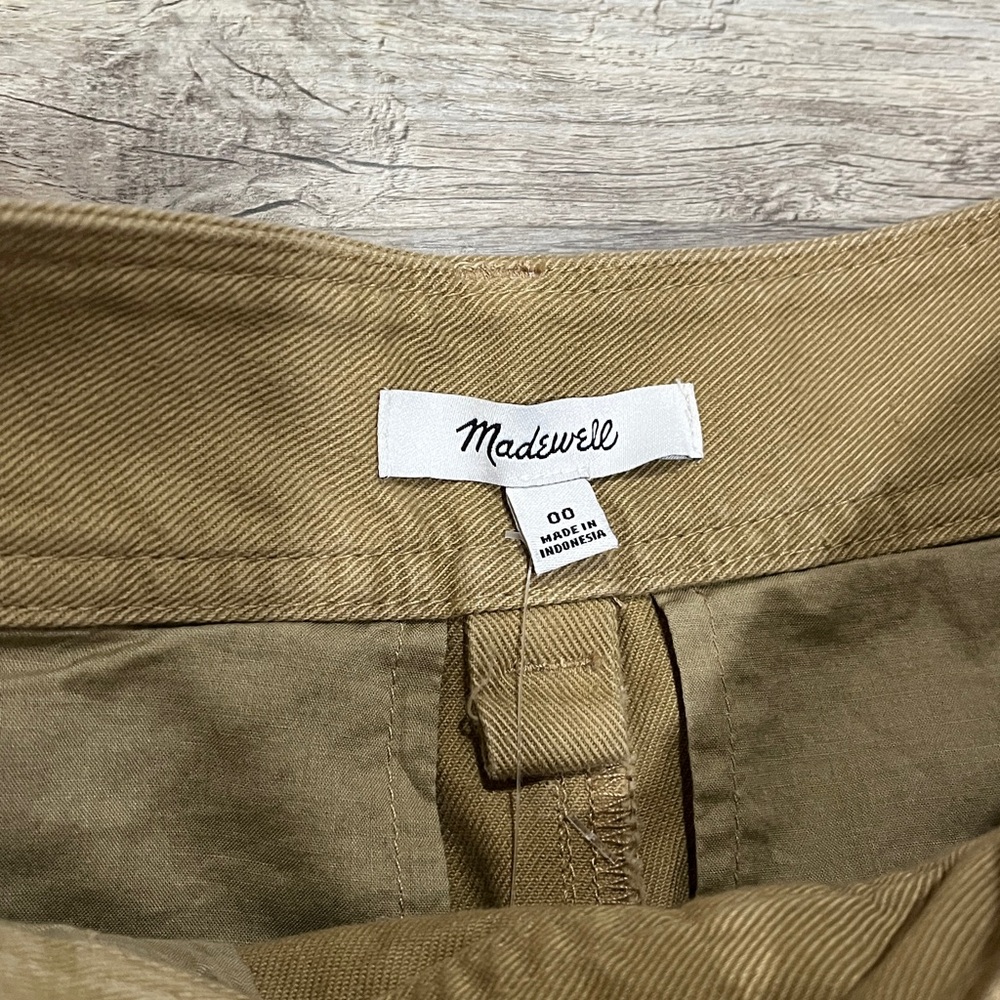 Madewell Dark Khaki Chino Women’s Cargo Shorts Size 00 New With Tags - Picture 5 of 8